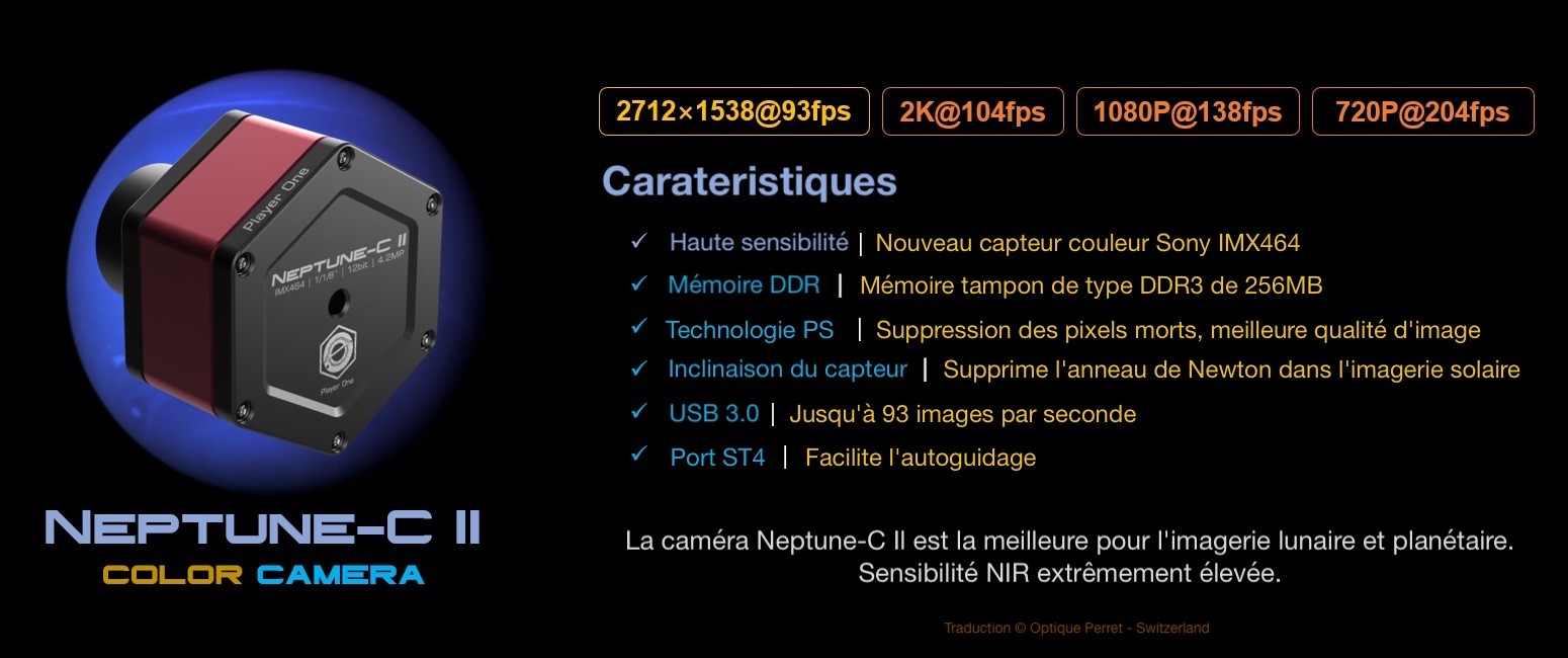 Player One Astronomy Neptune-C II - Caractéristiques