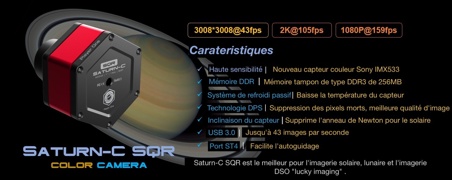 Player One Astronomy - Saturn-C SQR - Caractéristiques